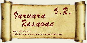 Varvara Resavac vizit kartica